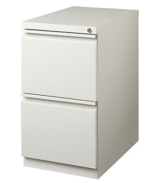 WorkPro 23"D Vertical 2-Drawer Mobile Pedestal File Cabinet, Light Gray