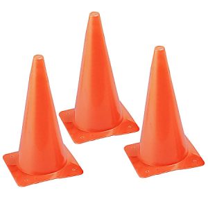 Champion Sports Safety Cones, 15" x 8, Fluorescent Orange, Pack Of 3 Cones
