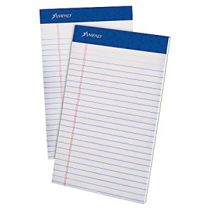 Ampad Perforated Pads, 5" x 8", Junior Legal Ruled, 50 Sheets, Pack Of 12 Pads