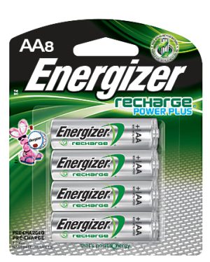 Energizer Rechargeable NiMH AA Batteries, Pack Of 8