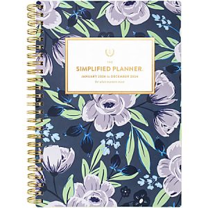 2024 Simplified by Emily Ley for AT-A-GLANCE Weekly/Monthly Planner, 5-1/2" x 8-1/2", Lilac Floral, January To December 2024 , EL18-200