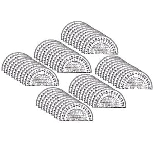 Charles Leonard Plastic Protractors, 4, Clear, Pack Of 60 Protractors
