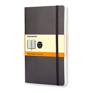 Moleskine Classic Soft Cover Notebook, 3-1/2 x 5-1/2, Ruled, 192 Pages, Black