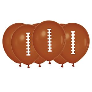 Amscan Latex Football Balloons, 12" x 12", 6 Balloons Per Pack, Set Of 6 Packs