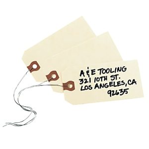 Avery Manila "G" Shipping Tags - 4.25" Length x 2.12" Width - Rectangular - Wire Fastener - 1000 / Box - Manila