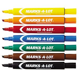 Avery Marks-A-Lot Large Desk-Style Permanent Markers, Chisel Point, Assorted Colors, Set Of 12