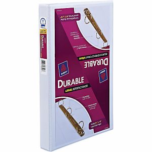 Avery Durable Legal Reference 3-Ring Binder, 1" Round Rings, White/Clear