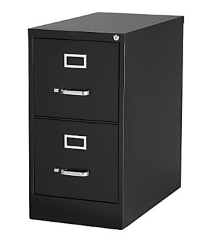 WorkPro 26-1/2"D Vertical 2-Drawer Letter-Size File Cabinet, Black