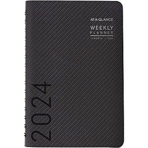 2024 AT-A-GLANCE Contemporary Weekly/Monthly Planner, 5" x 8", Charcoal, January To December 2024, 70100X45