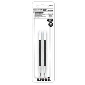 uni-ball 207 Retractable Gel Pen Refills, Medium Point, 0.7 mm, Black Ink, Pack Of 2 Refills
