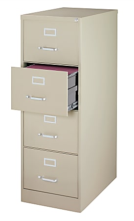WorkPro 26-1/2"D Vertical 4-Drawer Legal-Size File Cabinet, Putty