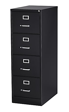 WorkPro 26-1/2"D Vertical 4-Drawer Legal-Size File Cabinet, Black