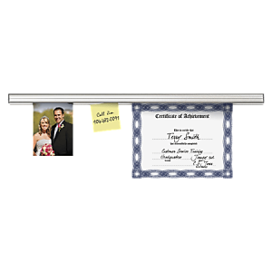 Advantus Grip-A-Strip Display Rail, 1 1/2" x 12", Platinum Satin Finish