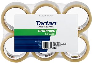 3M Tartan 3710 General Purpose Packaging Tape, 1-7/8" x 54.6 Yd., Clear, Pack Of 6 Rolls