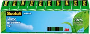 Scotch Magic Greener Invisible Tape, 3/4" x 900", 10 Tape Rolls, Clear