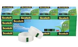 Scotch Magic Greener Invisible Tape, 3/4" x 900", Clear, Pack of 16 rolls