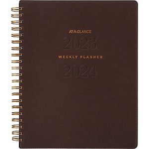 2023-2024 AT-A-GLANCE Signature Collection Academic 13-Month Weekly/Monthly Planner, 8-1/2" x 11", Brown, July 2023 to July 2024, YP905A09