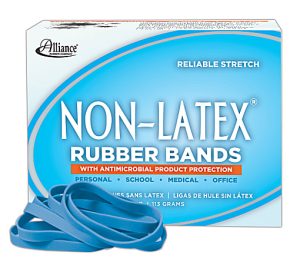 Alliance Rubber Bands With Antimicrobial Protection, #64, 3 1/2" x 1/4", Cyan Blue