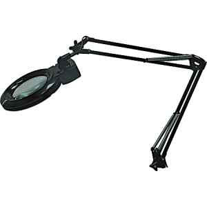 Lorell LED Magnifying Clamp Lamp, Black