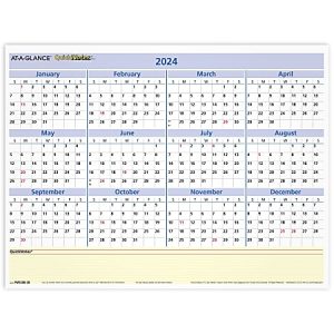 2024 AT-A-GLANCE QuickNotes Reversible Erasable Monthly/Yearly Wall Calendar, 16" x 12", January to December 2024, PM550B28