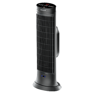 Honeywell 1500 Watts Electric Ceramic Oscillating Heater, 2 Heat Settings, 23.25"H x 8.75"W x 6.75"D, Black