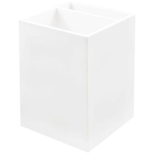JAM Paper Pen Holder, 3-7/8"H x 2-3/4"W x 2-3/4"D, White