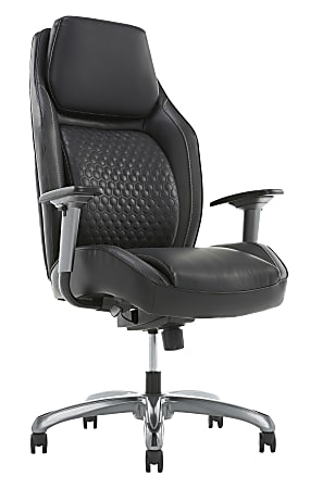 Shaquille O'Neal Zephyrus Ergonomic Bonded Leather High-Back Executive Chair, Black