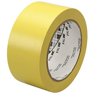 3M 764 Vinyl Tape, 3" Core, 2" x 36 Yd., Yellow, Case Of 6