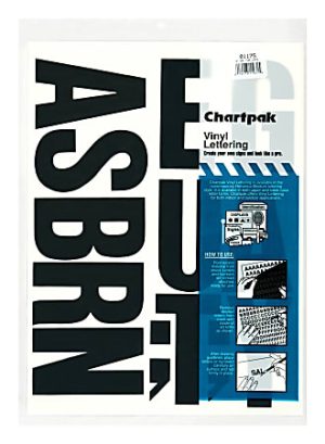 Chartpak Pickett Vinyl Letters, 4", Black