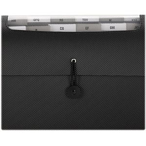 Smead Poly 12-Pocket Step Index Organizer, Letter Size, 8 1/2" x 11", Black