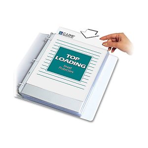 C-Line Polypropylene Top-Loading Sheet Protectors, 8 1/2" x 11", Standard Weight, Nonglare, Box Of 100