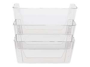 Deflecto Stackable Wall Pocket File, 3 Pack, Clear