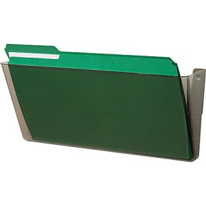 Deflecto Single Compartment Legal Size Stackable Wall File, Smoke