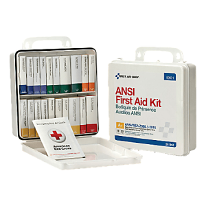 First Aid Only 50-Person First Aid Kit, 10"H x 10"W x 3"D, White