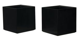 Bostitch Office Konnect Stackable Tall Storage Cups, Black, Pack Of 2 Cups