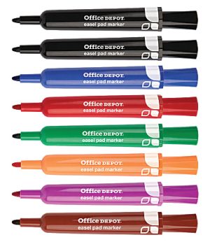 Office Depot Brand Easel Pad Flip Chart Markers, 100% Recycled, Assorted, Pack Of 8