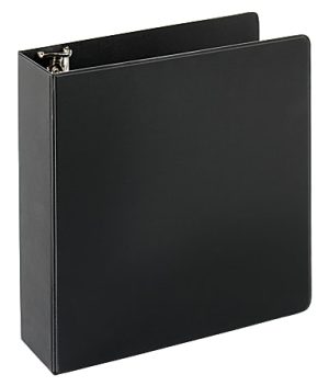 Just Basics Economy Nonview 3-Ring Binder, 3" Round Rings, Black