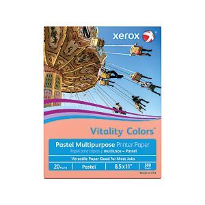 Xerox® Vitality Colors™ Color Multi-Use Printer & Copier Paper, Letter Size (8 1/2" x 11"), Ream Of 500 Sheets, 20 Lb, 30% Recycled, Salmon