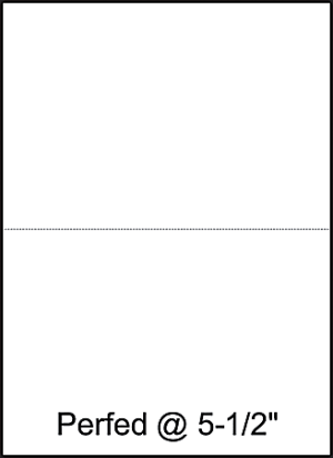 Lettermark® Custom Cut Sheets, Letter Size, Perforated At 5 1/2", 20 Lb, 500 Sheets Per Ream, Pack Of 5 Reams