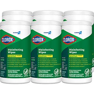 Clorox® Disinfecting Wipes, 7" x 8", Fresh Scent, 75 Wipes Per Tub, Box Of 6 Tubs