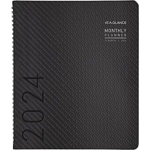 2024 AT-A-GLANCE Contemporary Monthly Planner, 9" x 11", Charcoal, January To December 2024, 70260X45