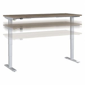 Bush Business Furniture Move 40 Series Electric Height-Adjustable Standing Desk, 28-1/6"H x 71"W x 29-3/8", Modern Hickory/Cool Gray Metallic, Standard Delivery