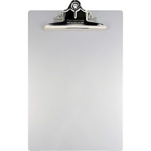 Saunders Aluminum Round Corner Clipboards - 1" Clip Capacity - 8 1/2" x 12" - Clamp - Aluminum - Silver - 1 Each