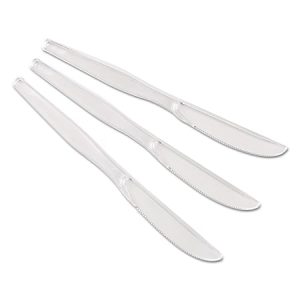 Dixie Heavyweight Polystyrene Knives, Clear, Carton Of 1,000 Knives
