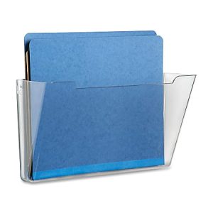 SKILCRAFT 7520-01-582-7273 Vertical Wall Hanging File - 7.3" Height x 13.5" Width x 4" Depth - Wall Mountable - Clear - Polystyrene - 1 / Each