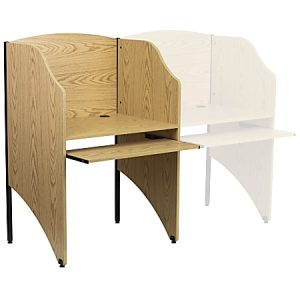 Flash Furniture Starter Study Carrel, 49 5/8"H x 32 5/8"W x 24 7/16"D, Oak