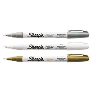 Sharpie Oil-Based Paint Marker, Extra-Fine Point, White Barrel, White Ink