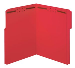 Office Depot Brand Color Fastener File Folders, Letter Size (8-1/2" x 11"), 2" Expansion, Red, Box Of 50