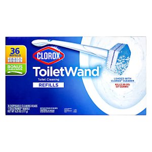 Clorox Toilet Wand And Refills Kit, 15-3/4, Pack Of 36 Refills