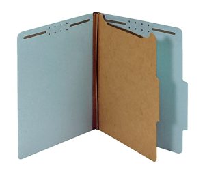 Office Depot Brand Pressboard Classification Folders With Fasteners, Letter Size, 100% Recycled, Light Blue, Pack Of 10 Folders